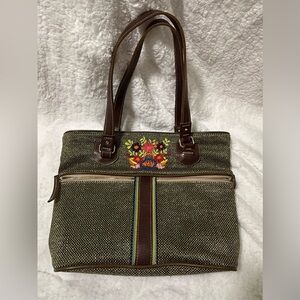❤️SOLD❤️ Consuela Embroidered Brown Tote